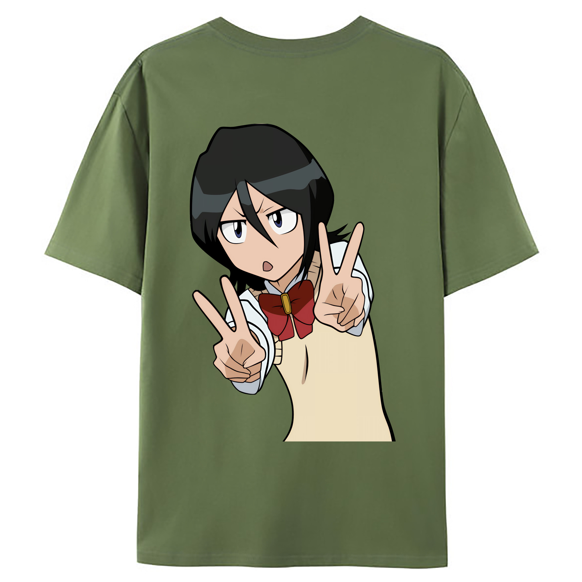 （画像用） ブリーチ 朽木ルキア BLEACH Kuchiki Rukia 綿100％ メンズ半袖Tシャツ（バックプリント） 通気性